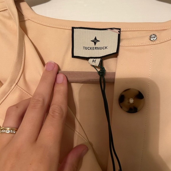 Tuckernuck Tan Stone Blake Long Sleeve Button Down Minimalist Mini Dress - Picture 4 of 6